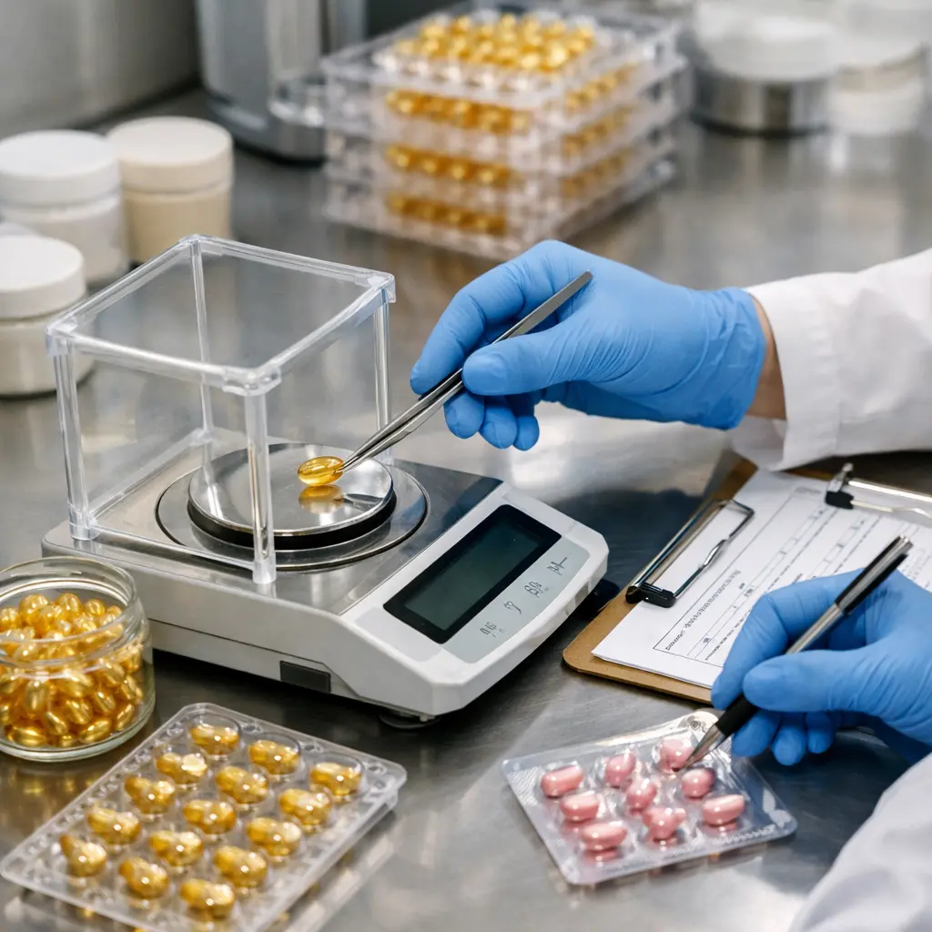 fill-weight sampling for single-dose skincare serum capsules