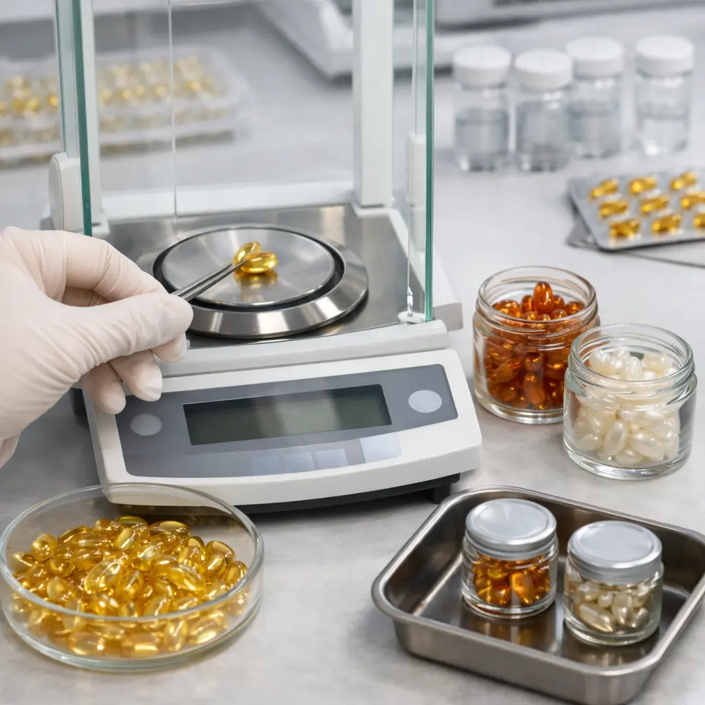 Fill-weight sampling and stability review for retinol serum capsules in a laboratory