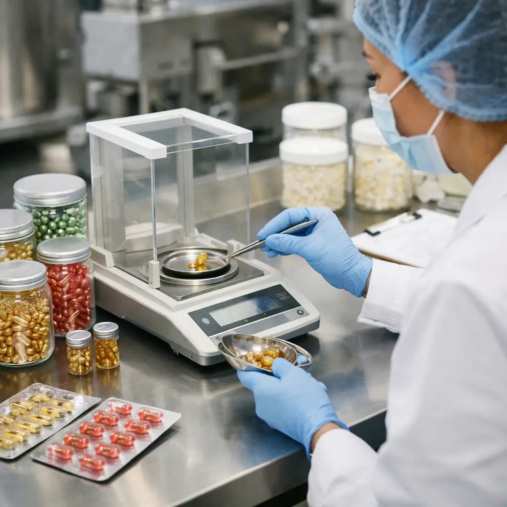 Fill-weight sampling for serum capsules during cosmetic ODM quality control