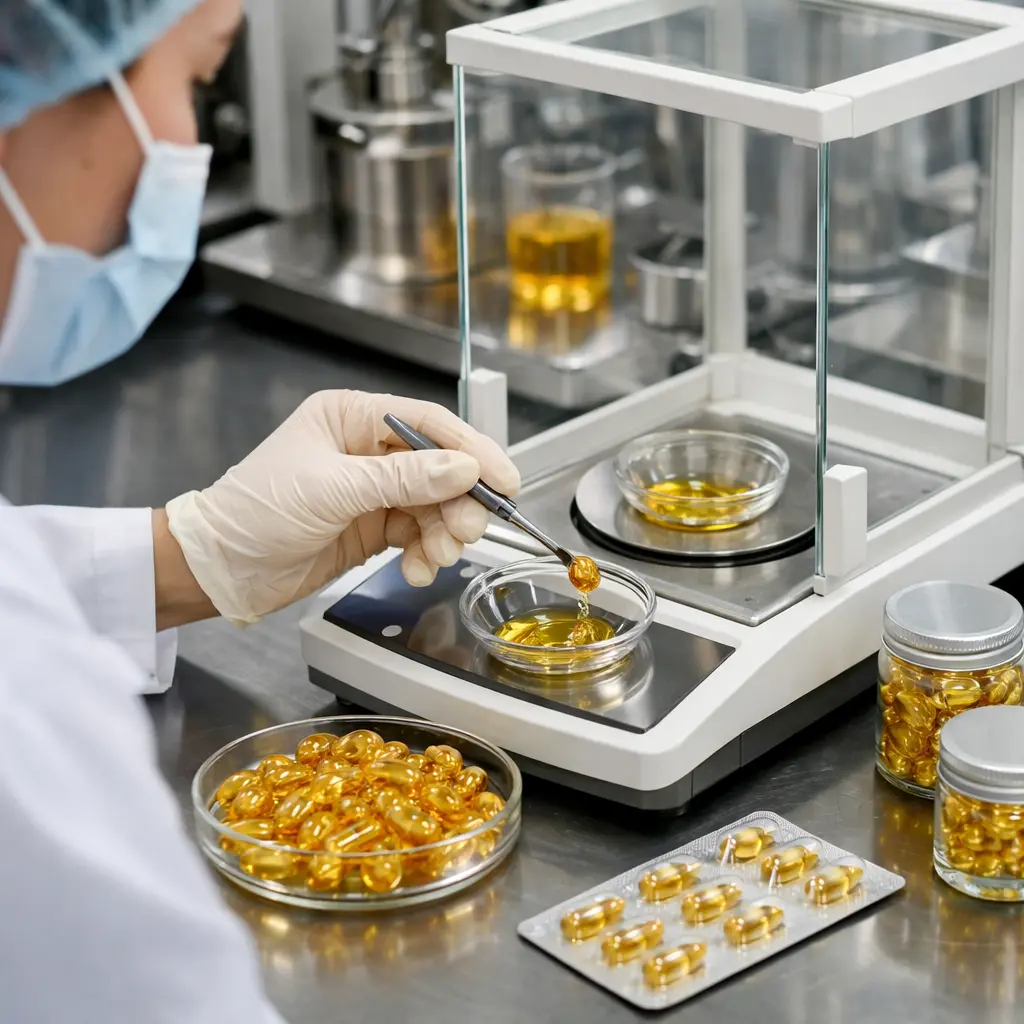 Fill-weight sampling for facial oil capsules in an ODM laboratory