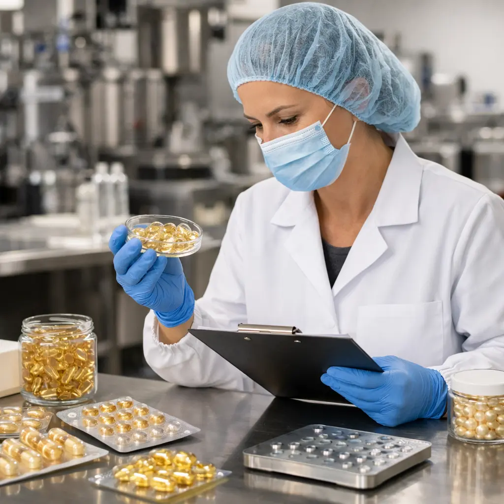Serum capsule shell inspection during factory onboarding review
