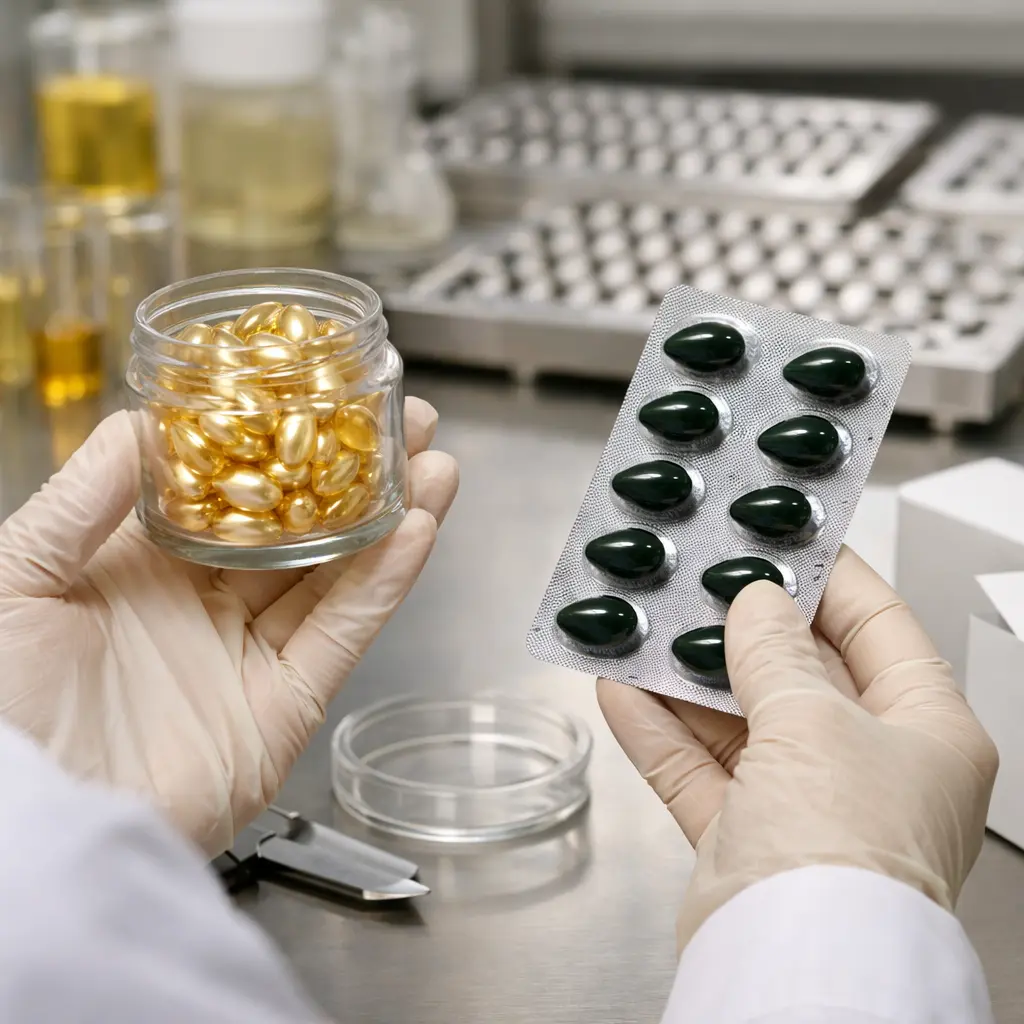 Serum capsule packaging compatibility review with jar and blister samples