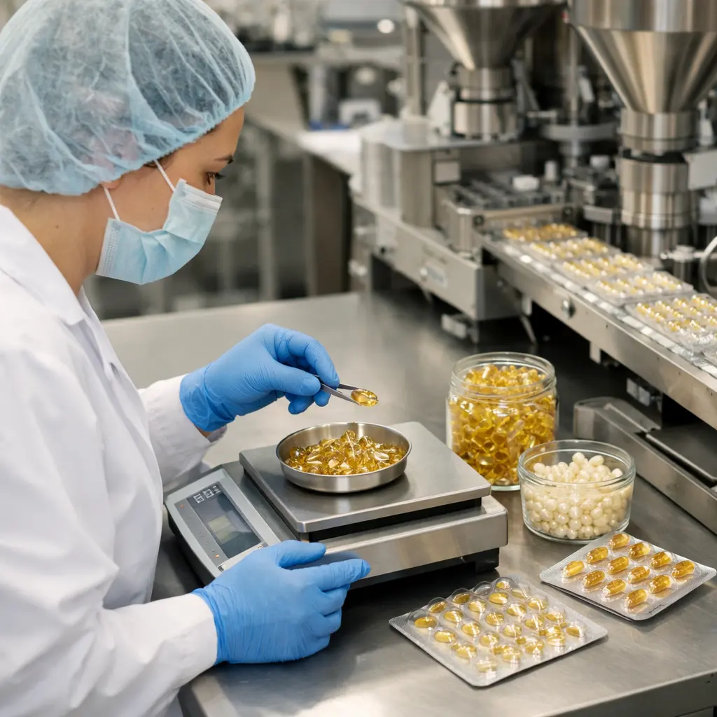 Fill-weight sampling for serum capsules during cosmetic manufacturing