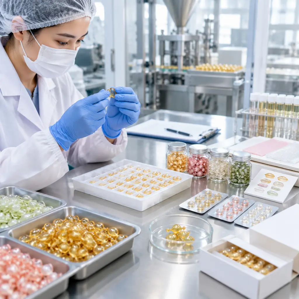 OEM ODM laboratory review of filled serum capsules, shell samples, and packaging compatibility