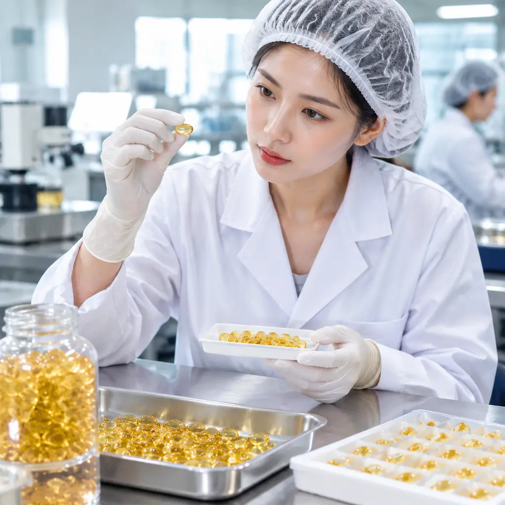 Quality control inspection of hair oil capsules for shell deformation and leakage