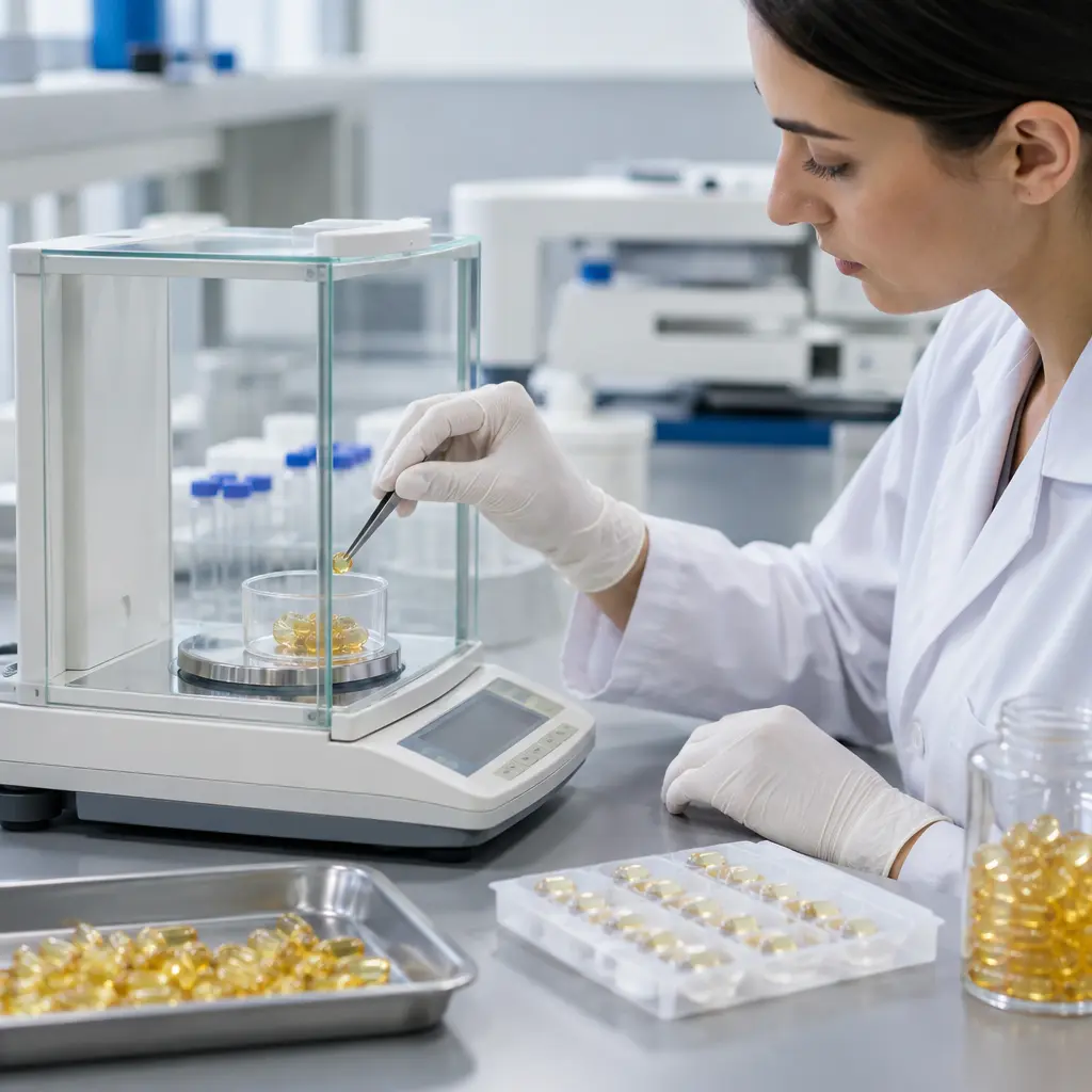 Fill-weight sampling for retinol serum capsule production