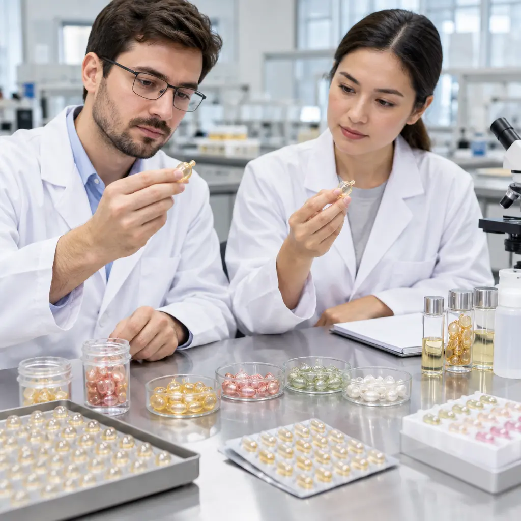 Vegan serum capsule shell inspection during private label sourcing review