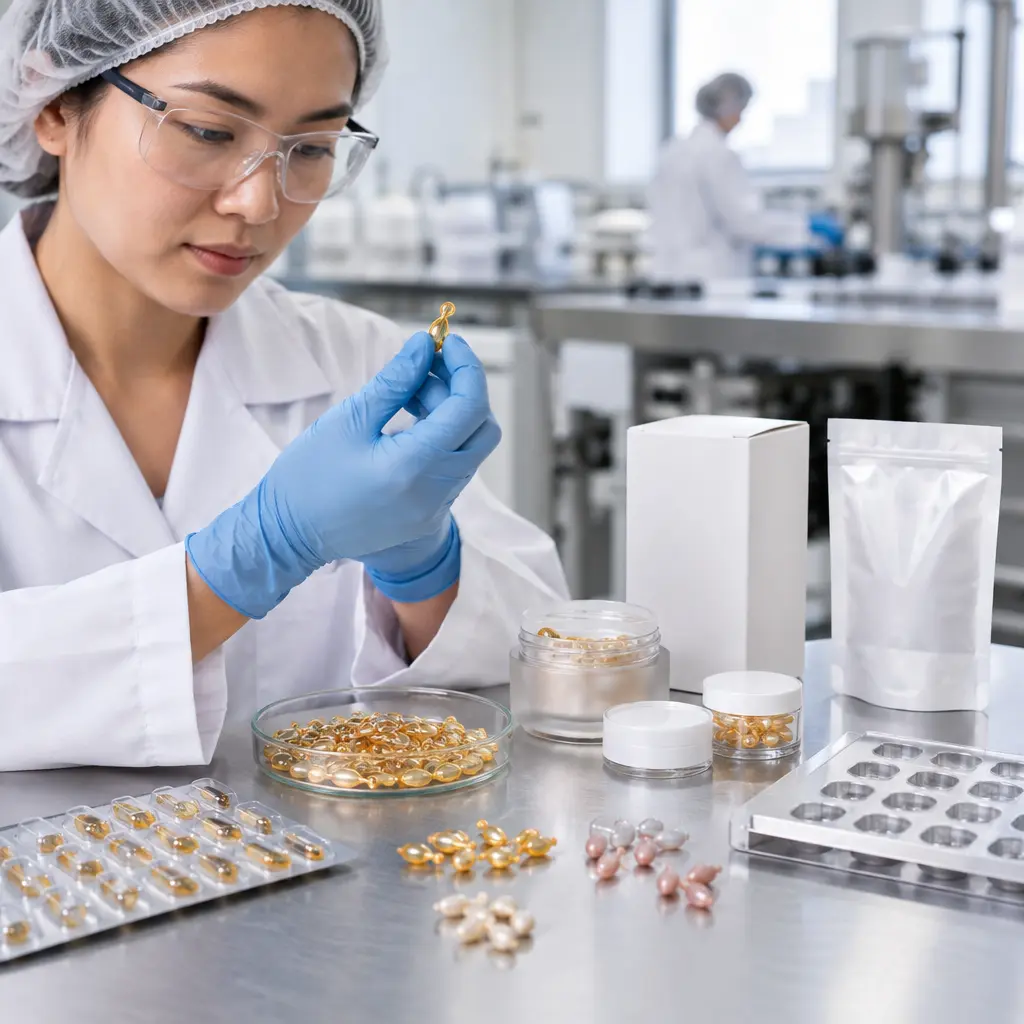 Retinol capsule packaging review with carton pouch and jar components
